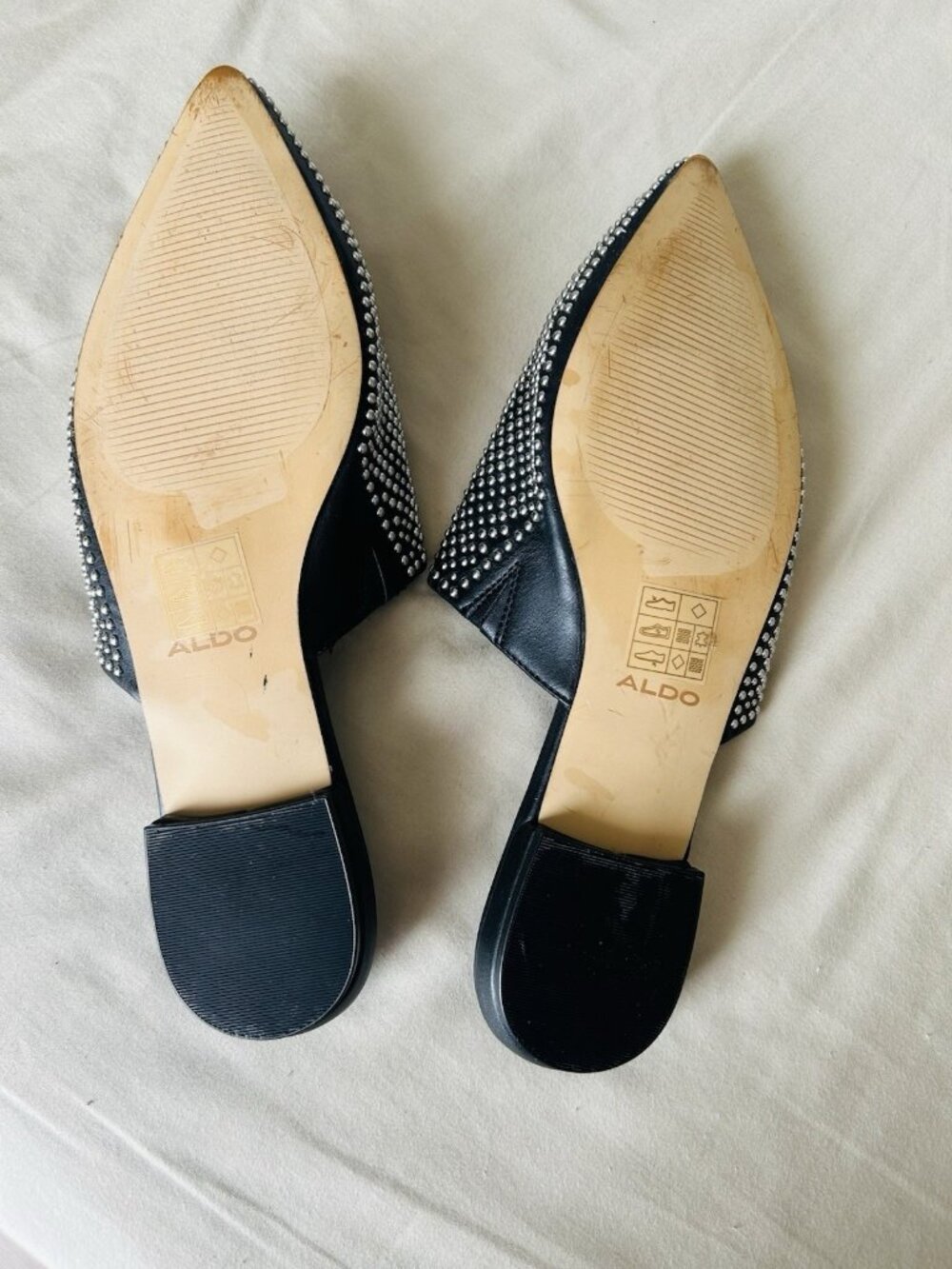 Aldo Black Miles Wits Silver Aceents Women’s Shoes Size 7 .5 - Picture 6 of 6